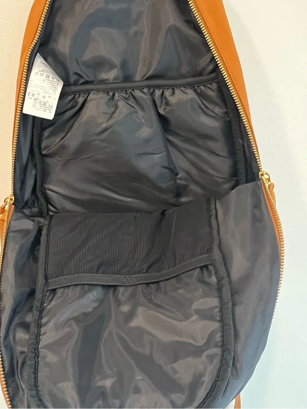 Nike Air Jordan Collaborator Nubuck Backpack School Bag Tan with Gold Hardware